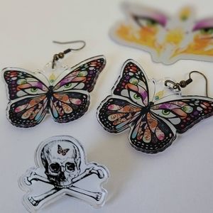 Big Butterfly Earrings by Shimmy Chic plus Pin